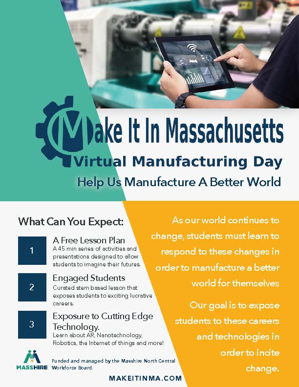 Make it in Massachusetts Virtual Event Invitation to Schools Oct. 19-24