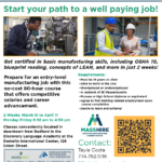 Basic Manufacturing Skills flyer